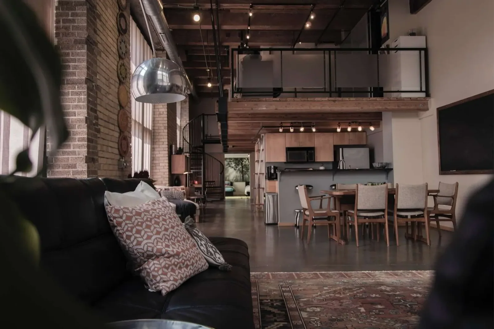 modern industrial design loft space