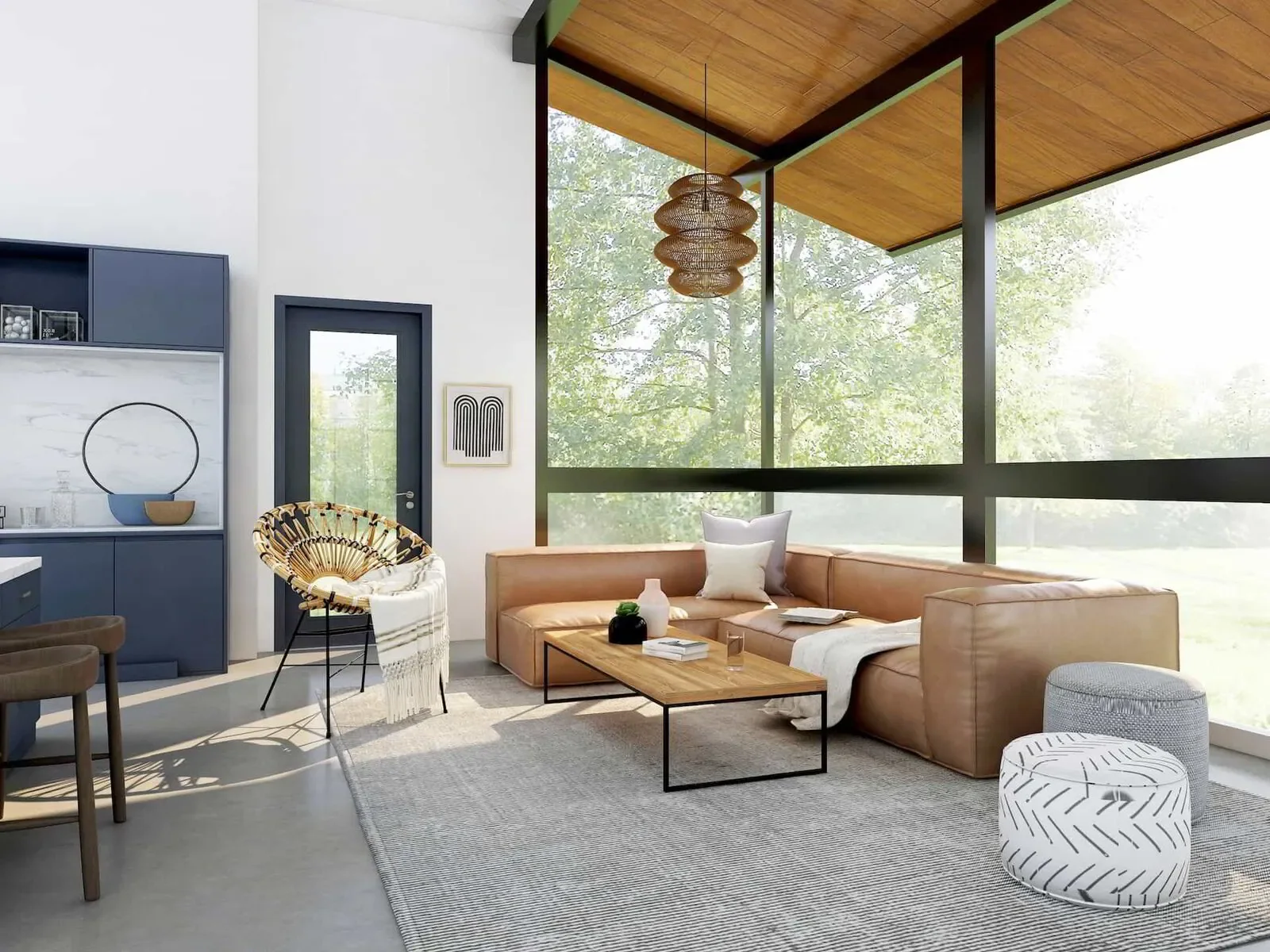 Transitional interior design scene