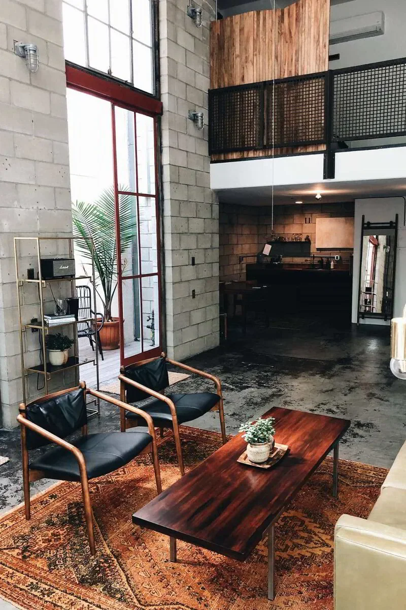 loft windows in industrial interior design