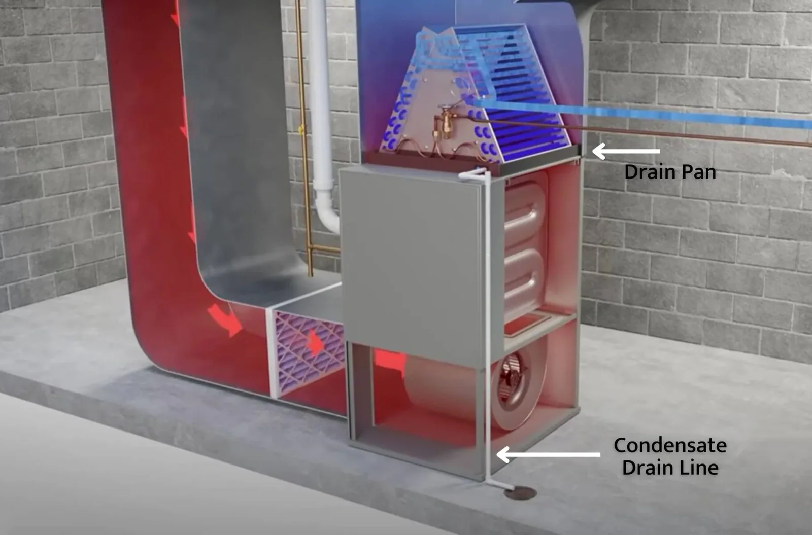 condensate drain line layout