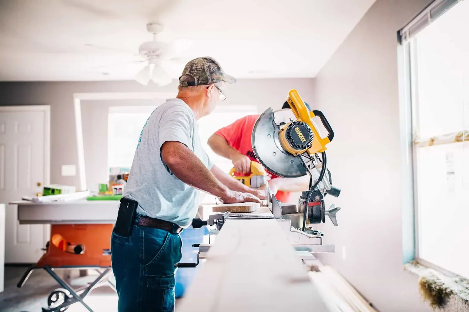 contractors installing a bathroom