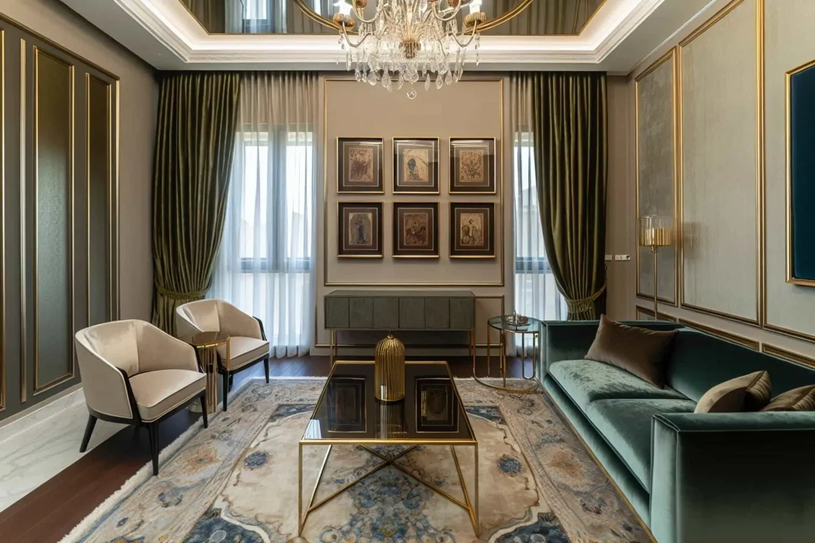 Luxury interior design with elegant furniture and sophisticated décor
