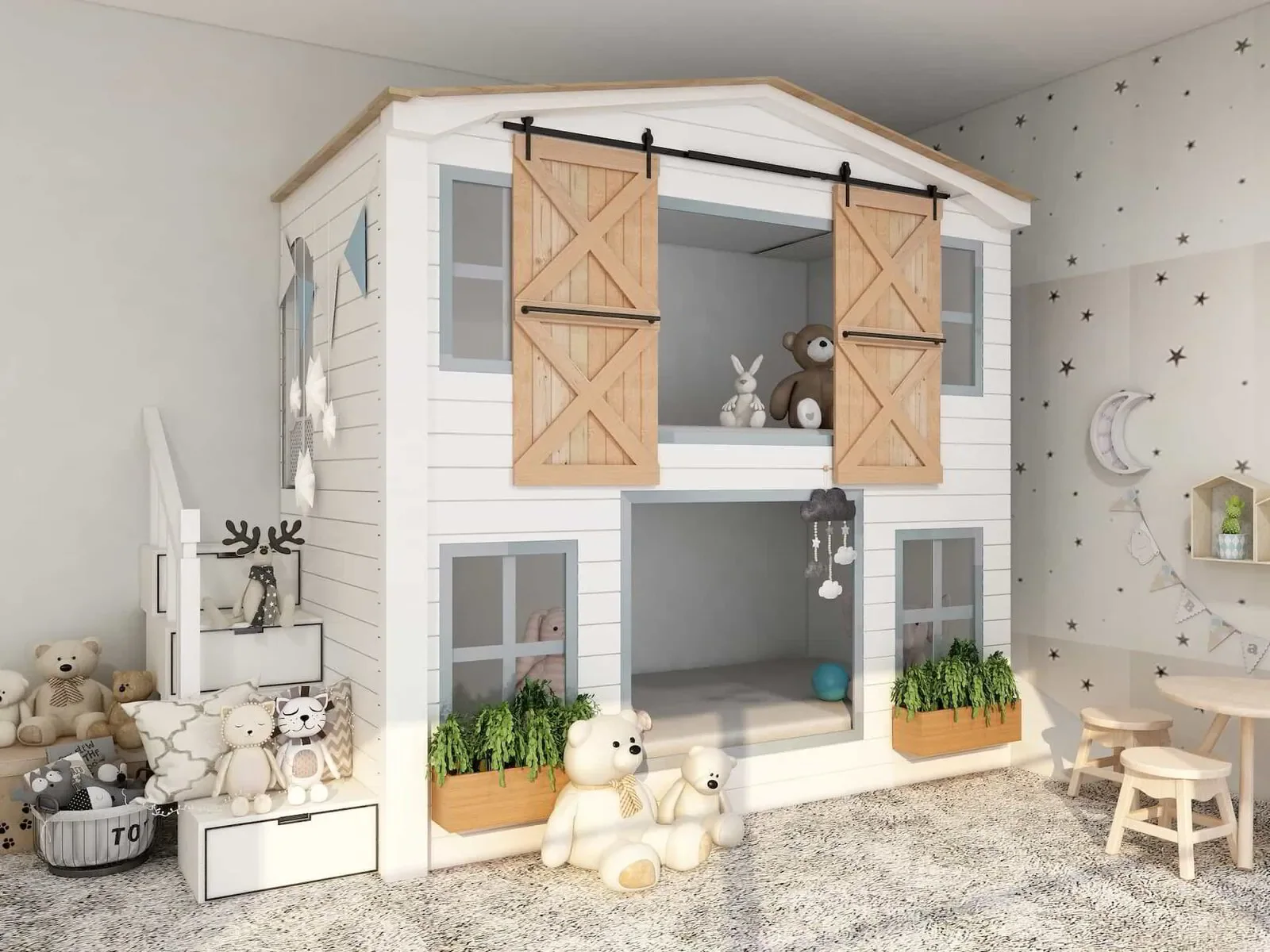 farmhouse interior design scene