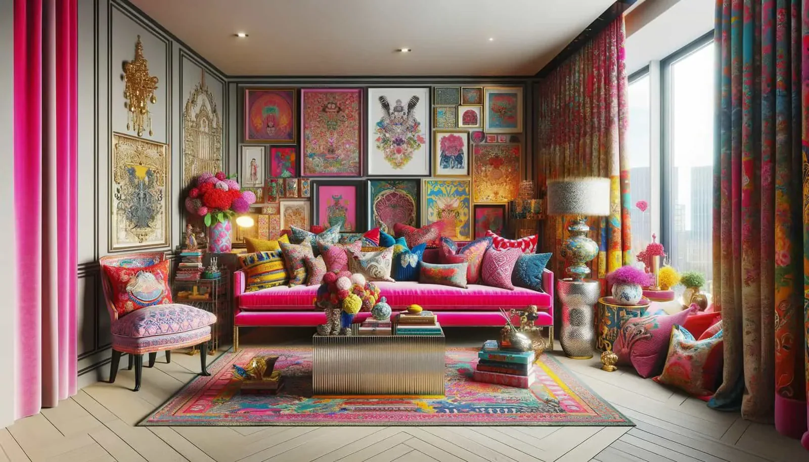 maximalist interior design scene