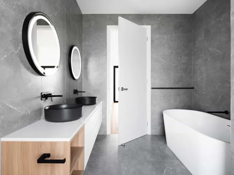 Modern bathroom in a basement