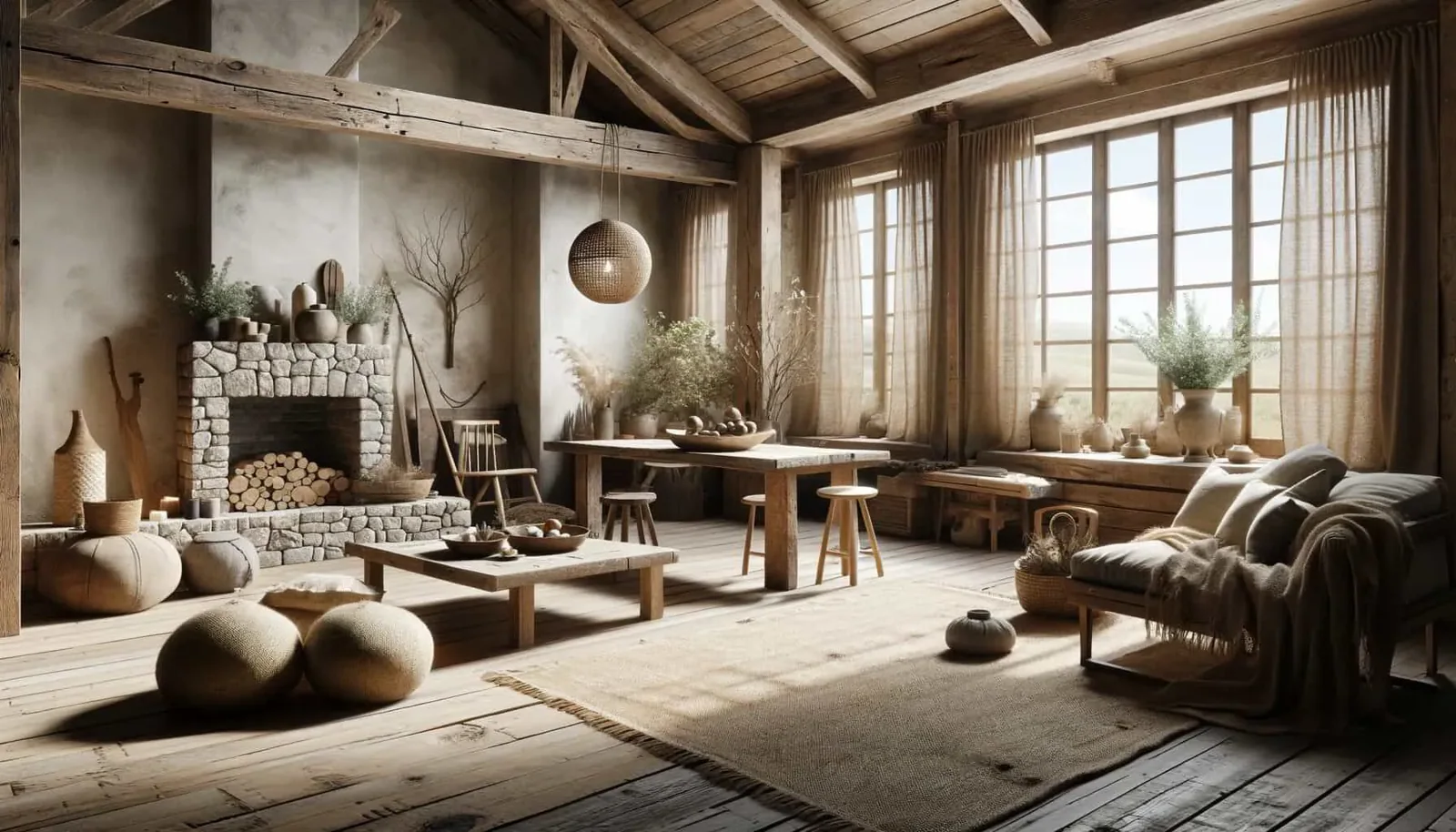 rustic interior design scene