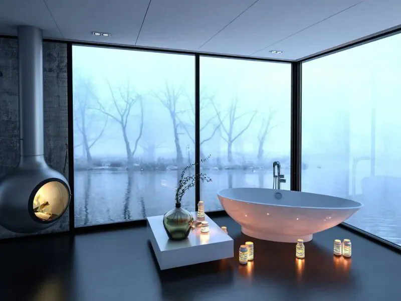 amazing bathroom with mood lighting