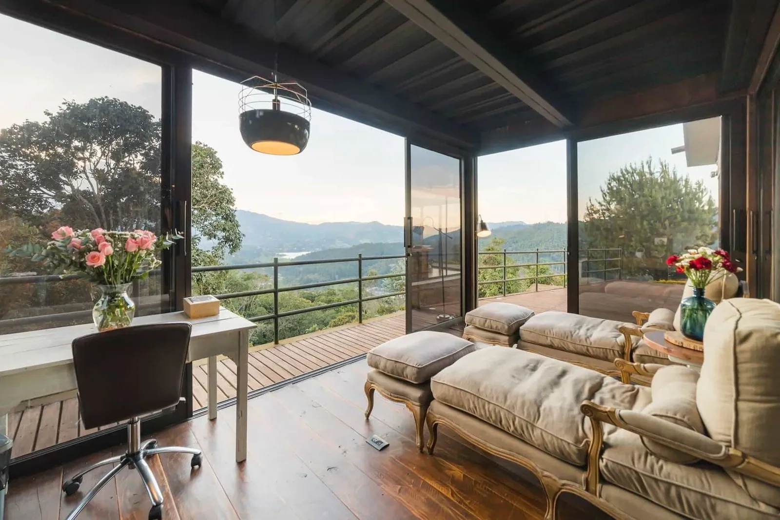 well designed balcony with sun room