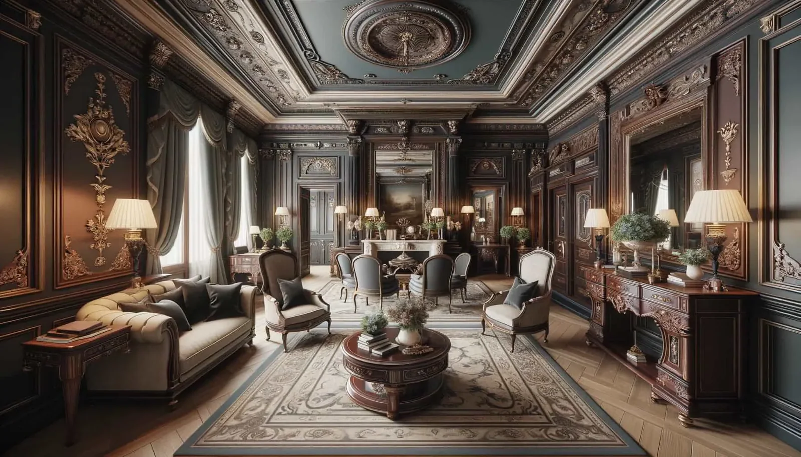 Traditional interior design scene