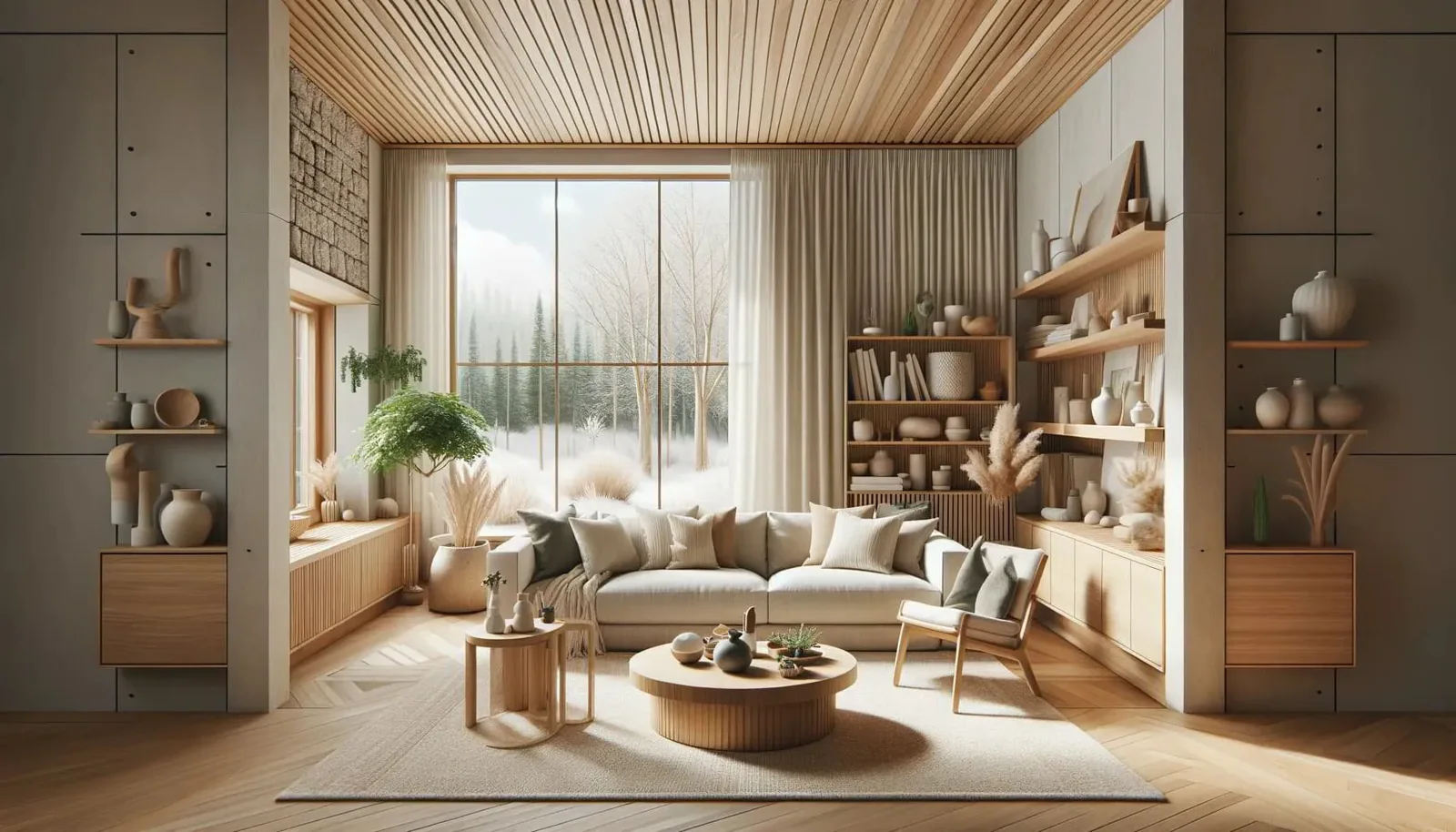 organic interior design scene