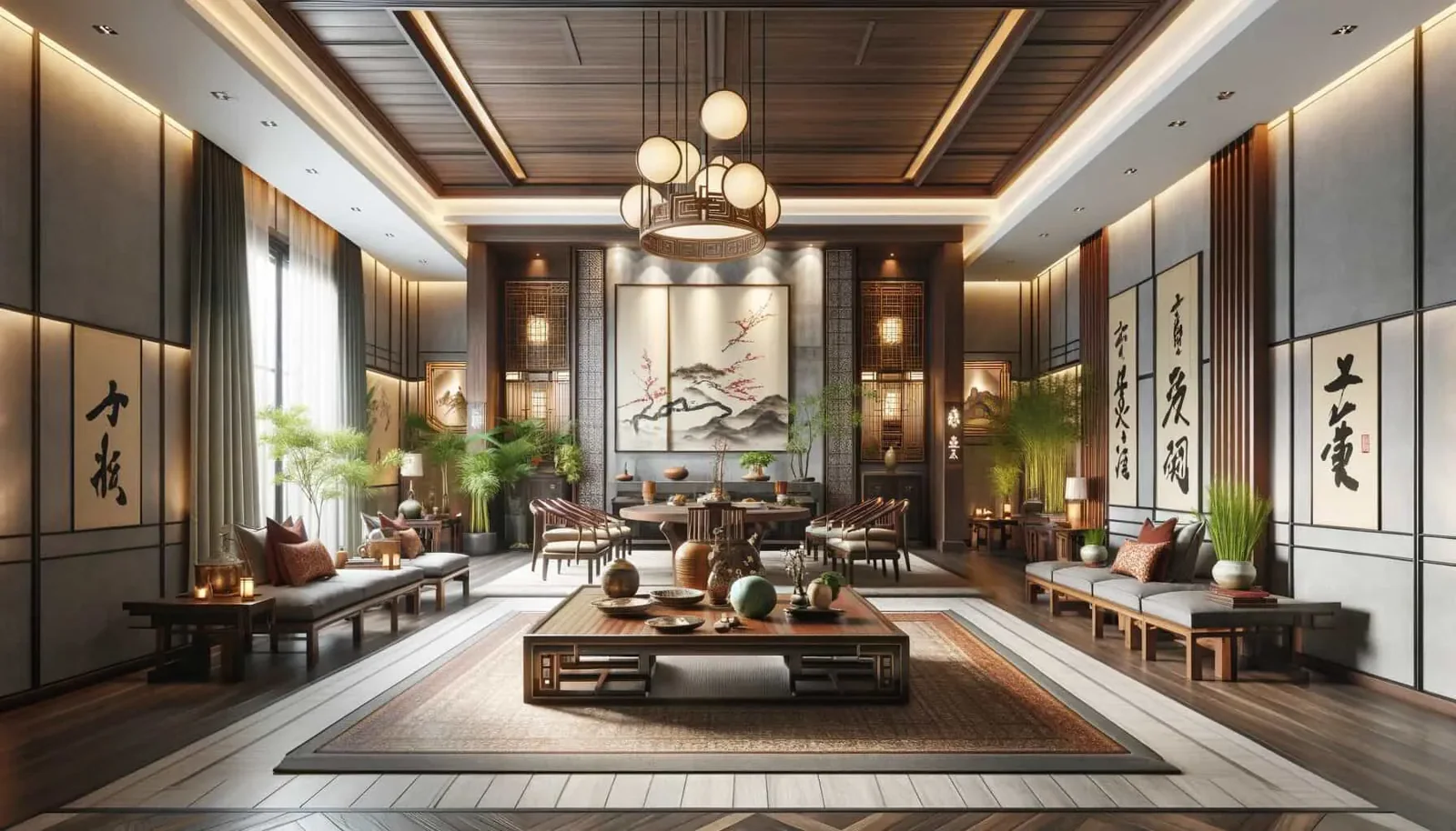 asian decor interior design scene
