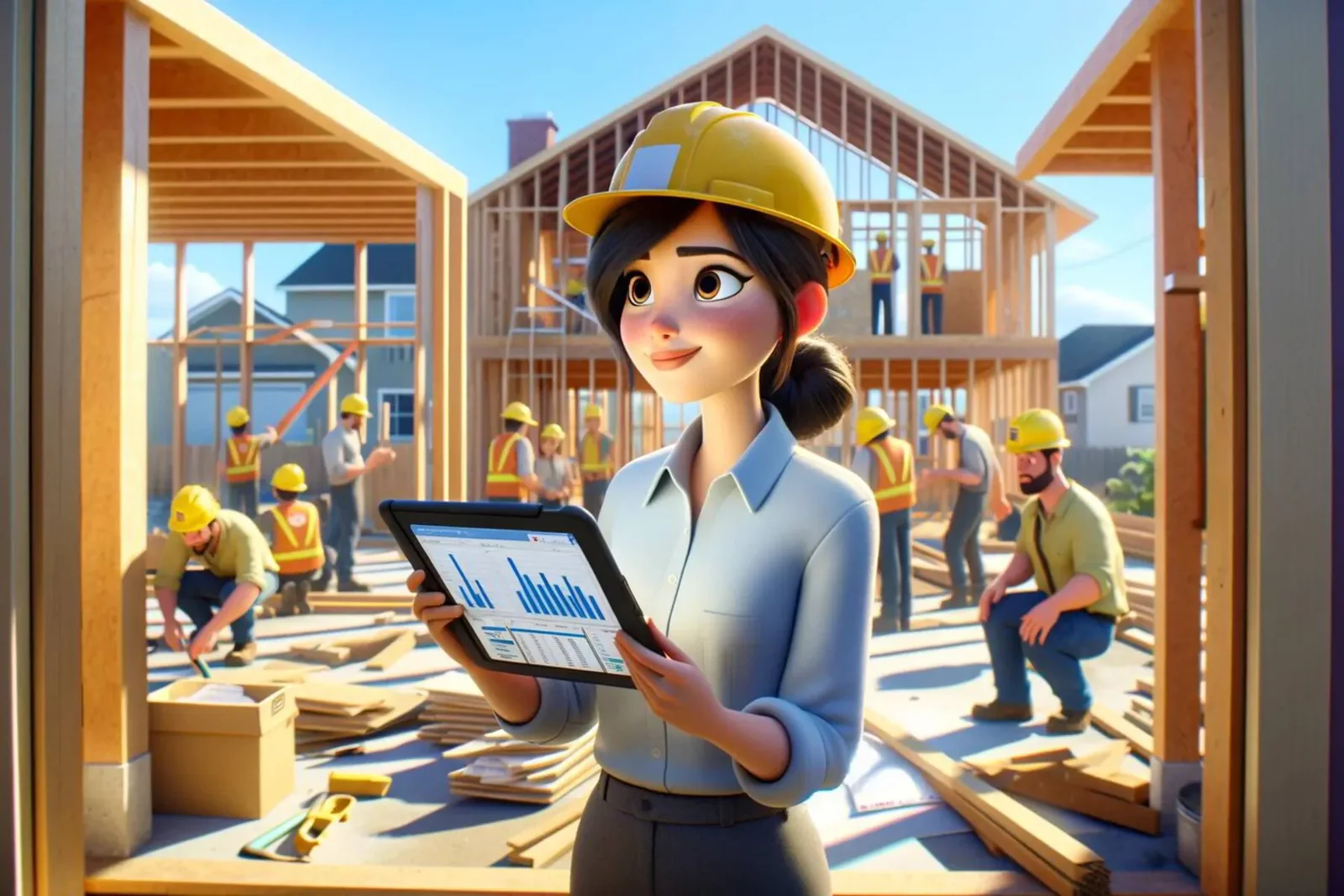 Renovation project manager checking the progress of the build