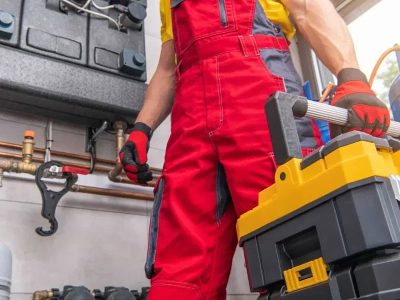 HVAC tech with tools