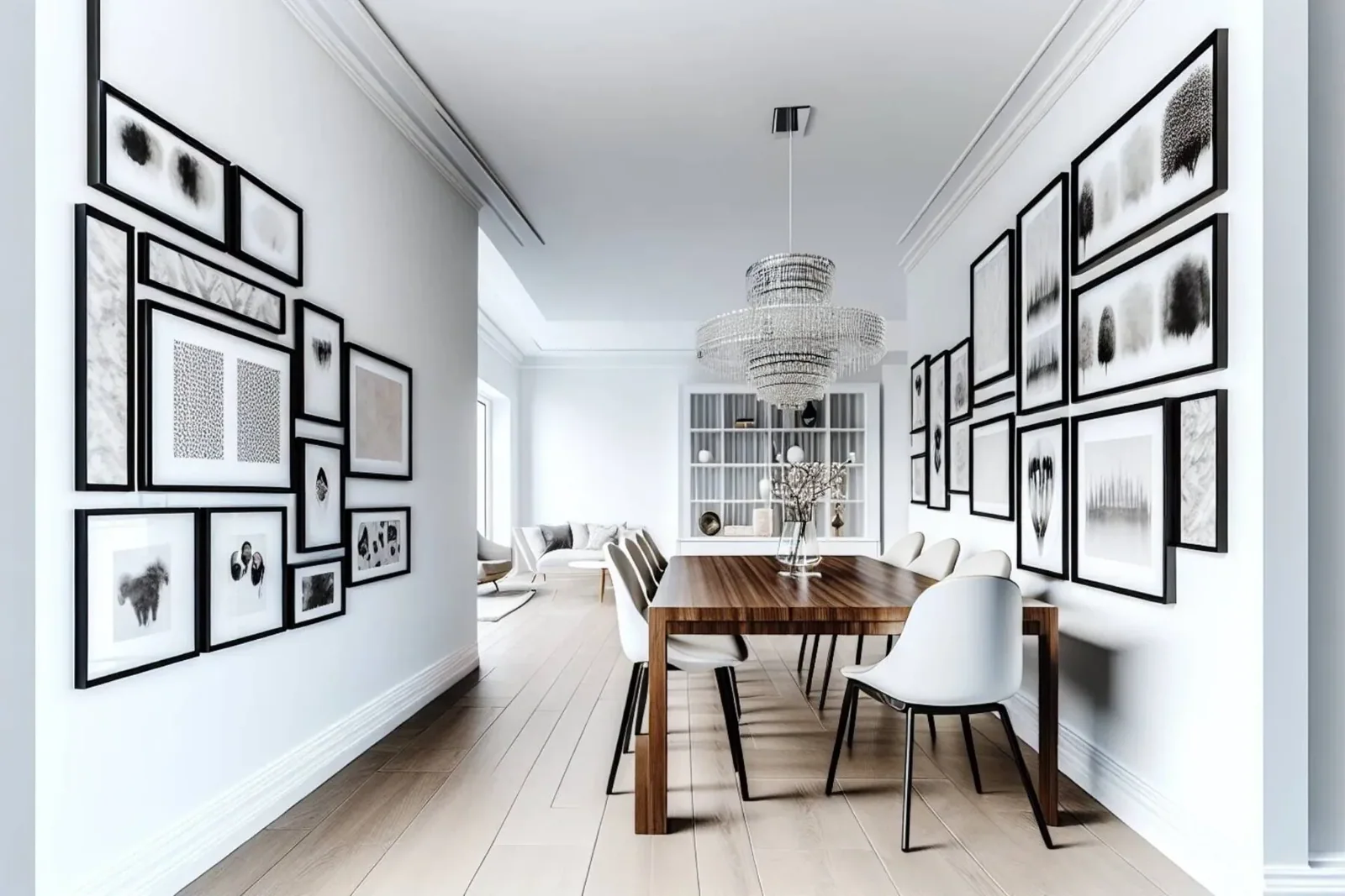 Gallery walls in a beautiful home