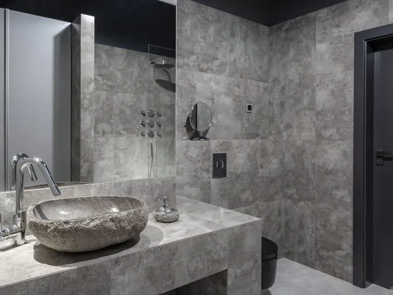 Modern bathroom in a basement